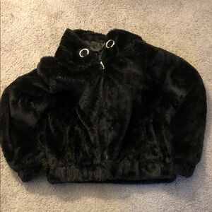 Fashion Nova Kids Black Faux Fur Puffer Jacket